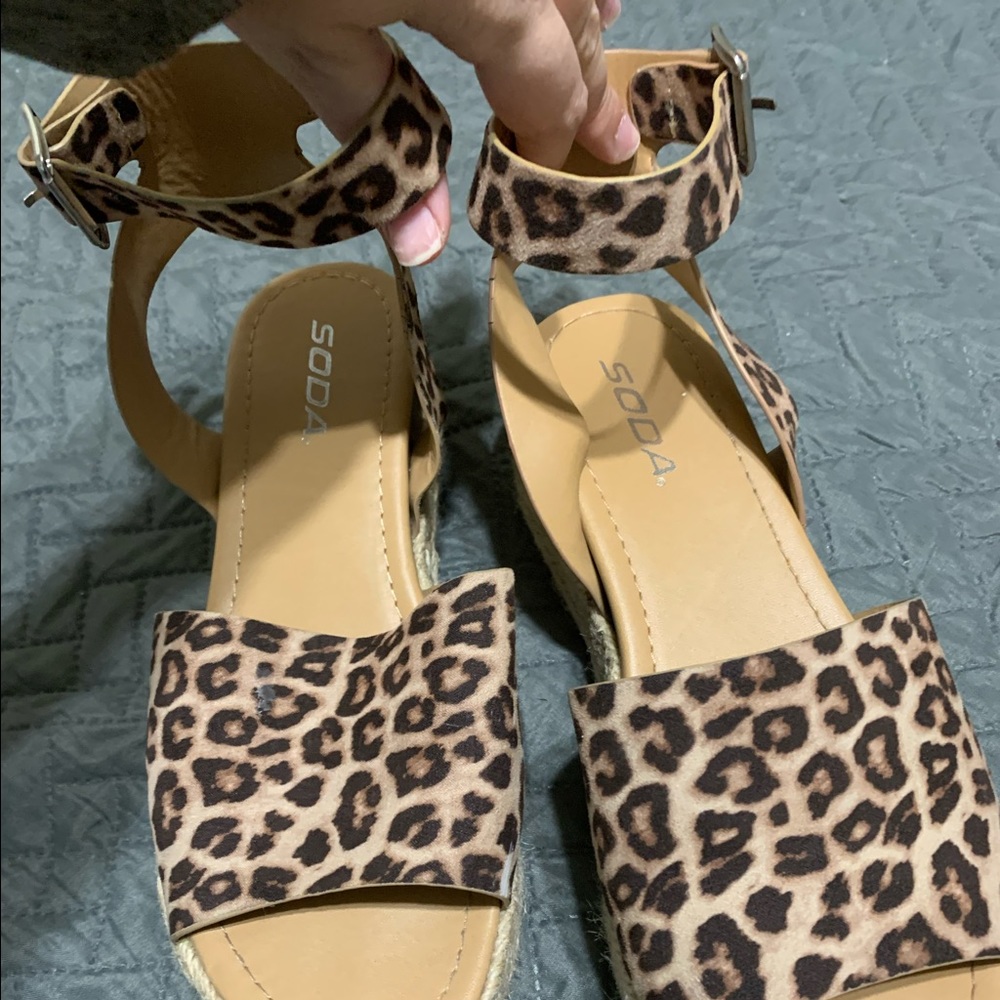 Women’s Soda Brand Cheetah Wedges